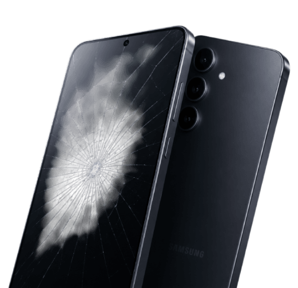 Mobile phone with cracked display